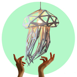Jellyfish Lampshade - 3D Paper Lamp for Your Home - Nursery, Children's Room and Bedroom - CHILDREN'S LAMPS & DIY PAPER LIGHTS