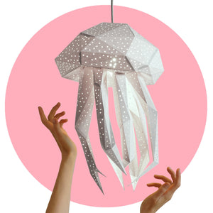 Jellyfish Lantern - 3D Paper Lamp for Your Home - Nursery, Kids' Room and Bedroom - CHILDREN'S LAMPS & DIY PAPER LIGHTS