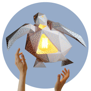 Sea Turtle Lantern - 3D Paper Lamp for Your Home - Nursery, Children's Room and Bedroom - CHILDREN'S LAMPS & DIY PAPER LIGHTS