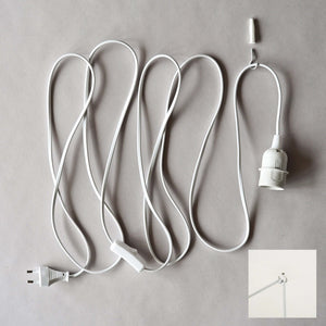 A white cord with a plug and switch, for use with Jelly Lamp for Nursery and Bedroom.