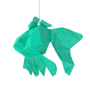 Fish Paper Lamp - Nautical Hanging Light for Kids Room