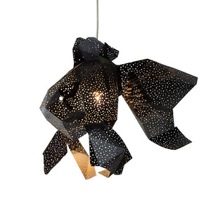 Fish Paper Lamp - Nautical Hanging Light for Kids Room